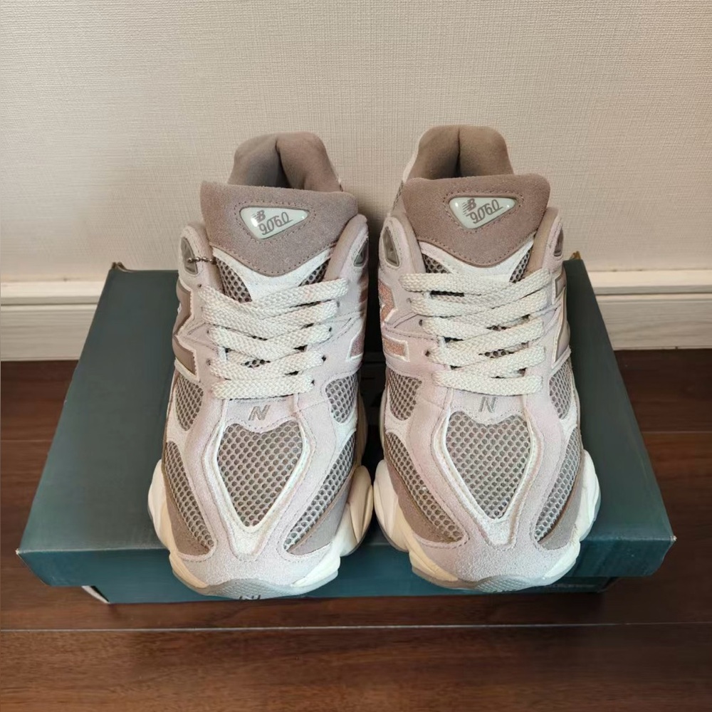 New Balance 9060 Sneakers in Light Pink and White